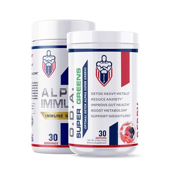 Greens Immunity Stack - Super Greens Detox and Alpha Immune Supplements